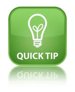 Quick tip (bulb icon) special soft green square button Illustrazione stock
