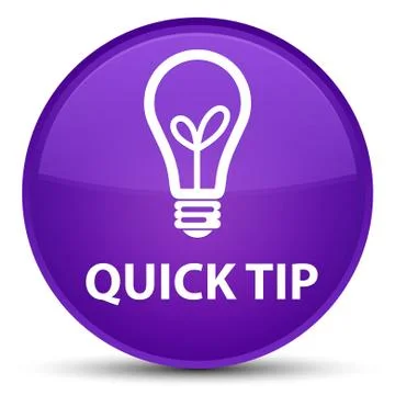 Quick tip (bulb icon) special purple round button Illustrazione stock