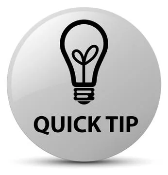 Quick tip (bulb icon) white round button Illustrazione stock