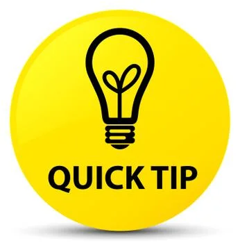 Quick tip (bulb icon) yellow round button Stock Illustration