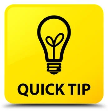 Quick tip (bulb icon) yellow square button Illustrazione stock