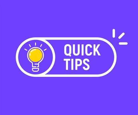 Quick tip hint vector icon bulb. Fact tip idea line icon logo guide Stock Illustration