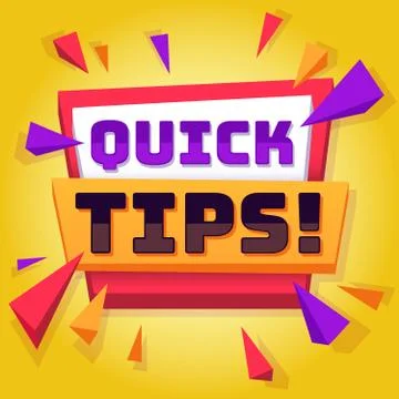Quick tip. Useful tricks and advice blog post background, creative idea banner Stock Illustration