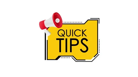 Quick tips announcement with megaphone on white and green screen background Stock Footage 312300709