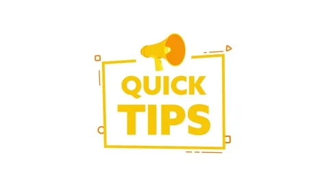 Quick Tips Appearing with Megaphone in Animated Square Stock Footage 310849340