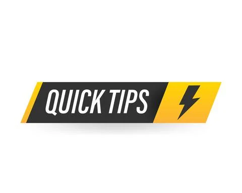 Quick Tips badge, banner vector with light bulb and speech bubble isolated on Stock Illustration