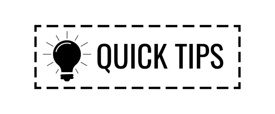 Quick tips badge with light bulb vector icon. Stock Illustration