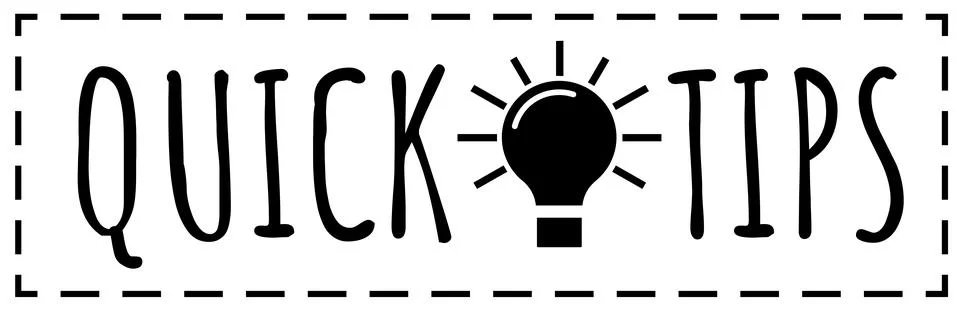 Quick tips badge with light bulb vector icon. Stock Illustration