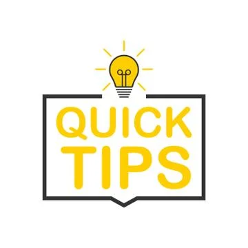 Quick tips badge with speech bubble for text. Vector stock illustration. Stock Illustration