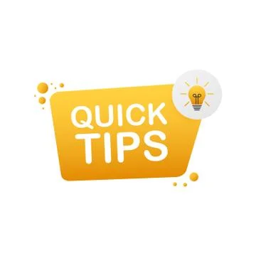 Quick tips badge with speech bubble for text. Vector stock illustration. Illustrazione stock