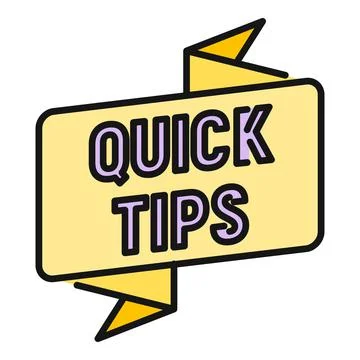 Quick tips banner providing helpful advice and guidance Stock Illustration