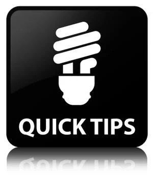 Quick tips (bulb icon) black square button Illustrazione stock