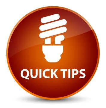 Quick tips (bulb icon) elegant brown round button Stock Illustration