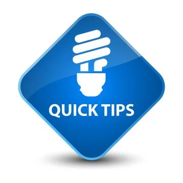 Quick tips (bulb icon) elegant blue diamond button Illustrazione stock
