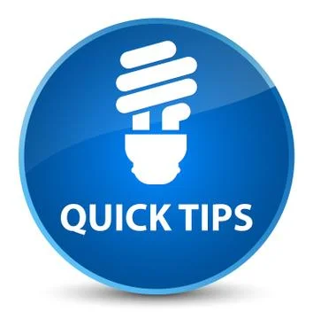 Quick tips (bulb icon) elegant blue round button Illustrazione stock