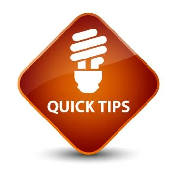 Quick tips (bulb icon) elegant brown diamond button Illustrazione stock