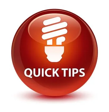Quick tips (bulb icon) glassy brown round button Illustrazione stock