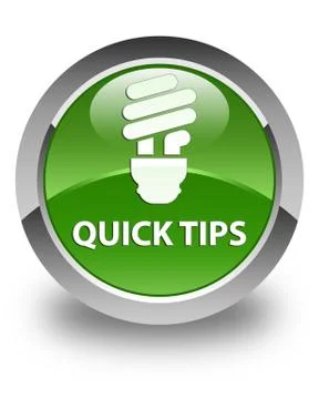 Quick tips (bulb icon) glossy soft green round button Illustrazione stock