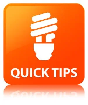 Quick tips (bulb icon) orange square button Stock Illustration