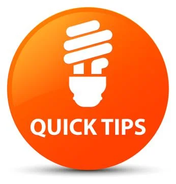 Quick tips (bulb icon) orange round button Illustrazione stock