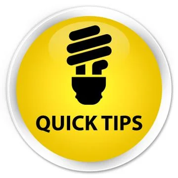 Quick tips (bulb icon) premium yellow round button Illustrazione stock
