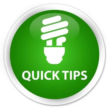 Quick tips (bulb icon) premium green round button Stock Illustration