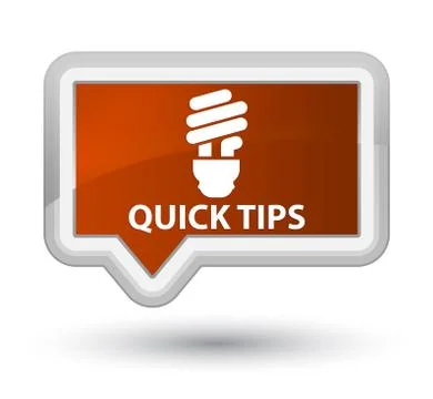 Quick tips (bulb icon) prime brown banner button Illustrazione stock