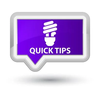 Quick tips (bulb icon) prime purple banner button Illustrazione stock