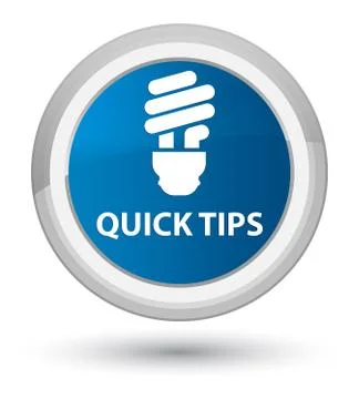 Quick tips (bulb icon) prime blue round button Illustrazione stock