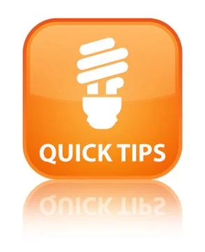Quick tips (bulb icon) special orange square button Stock Illustration