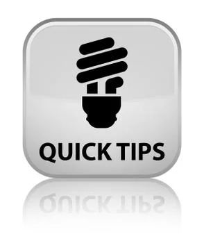 Quick tips (bulb icon) special white square button Stock Illustration