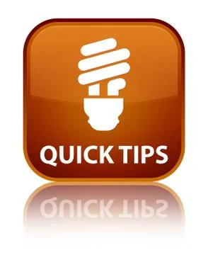 Quick tips (bulb icon) special brown square button Illustrazione stock