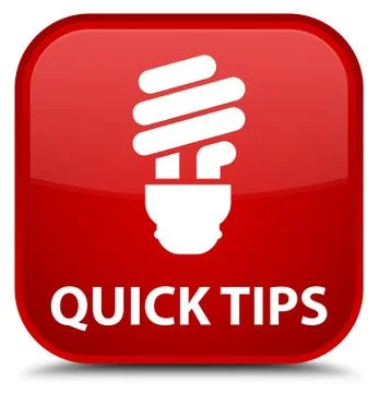 Quick tips (bulb icon) special red square button Illustrazione stock