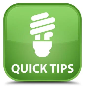 Quick tips (bulb icon) special soft green square button Illustrazione stock