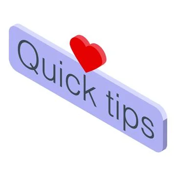 Quick tips button with heart showing expressing love for helpful advice 스톡 일러스트