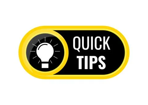 Quick tips button with light bulb badge vector icon. Stock Illustration