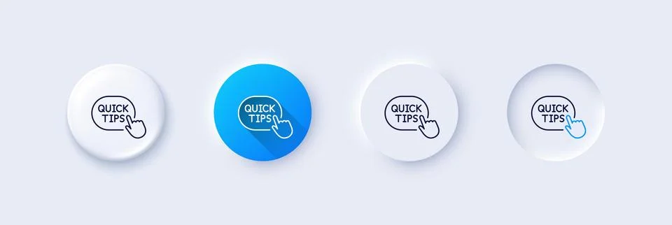Quick tips click line icon. Helpful tricks sign. Line icons. Vector Stock Illustration