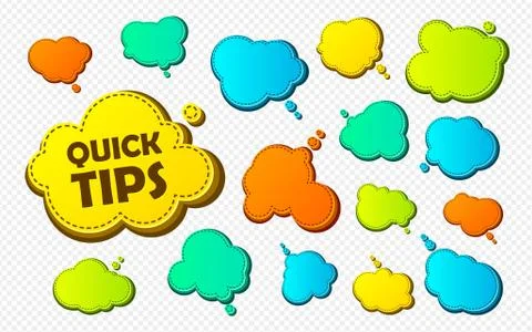Quick tips. Colorful helpful tricks banners Illustrazione stock