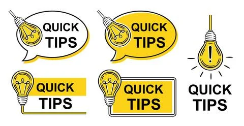 Quick tips, did you know, helpful advice, useful learn information, expert help Stock Illustration