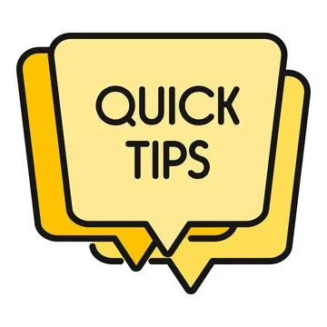 Quick tips helpful advice speech bubble icon Stock Illustration