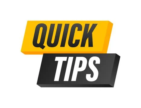 Quick tips icon badge. Ready for use in web or print design. Vector stock ill Illustrazione stock