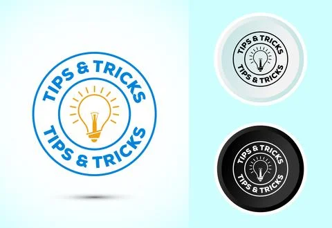 Quick tips icon design illustration, Tips and tricks sign symbol in color b.. Stock Illustration