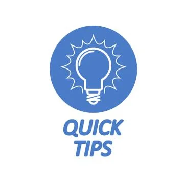 Quick Tips icon - light bulb as tips and tricks symbol Stock Illustration