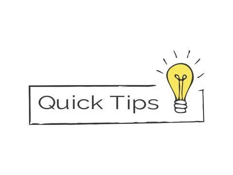 Quick tips information button. Textured message icons with doodle lightbulb Stock Illustration