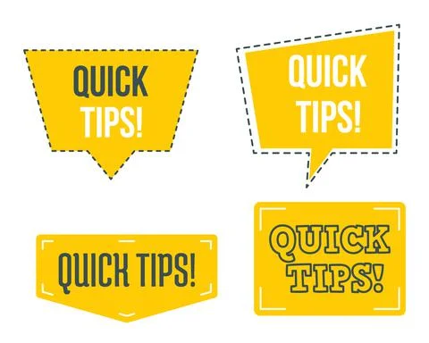 Quick tips label with frame Stock Illustration