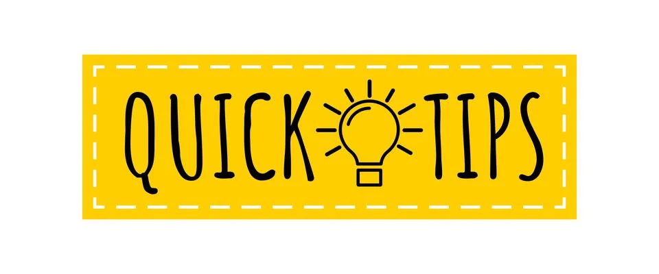 Quick tips with light bulb badge vector icon. Stock Illustration