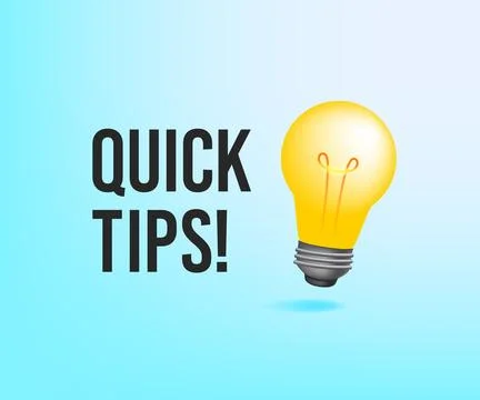 Quick Tips Light Bulb Banner. Stock-Illustration