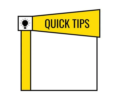 Quick tips with light bulb check list vector badge. Stock Illustration