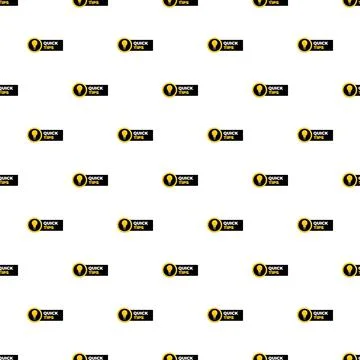 Quick tips lightbulb advice seamless pattern background Stock Illustration
