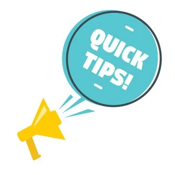 Quick tips megaphone label vector design Stock Illustration